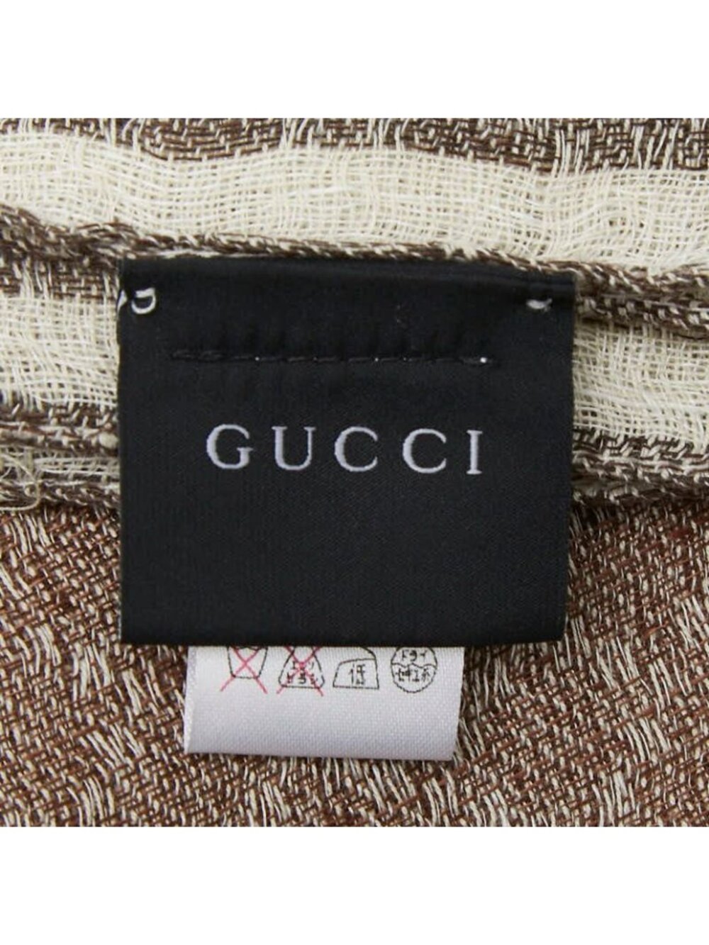 Gucci Shawl Brown Linen Cotton 1- Scarf - Picture 4 of 6